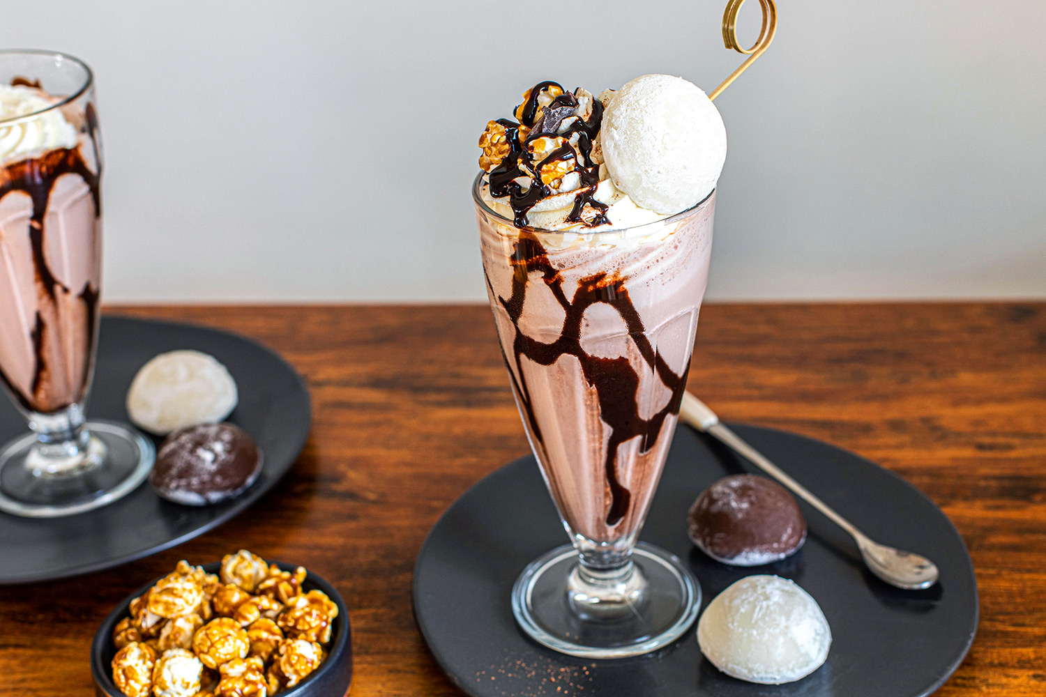 Decadent milkshake with mochis