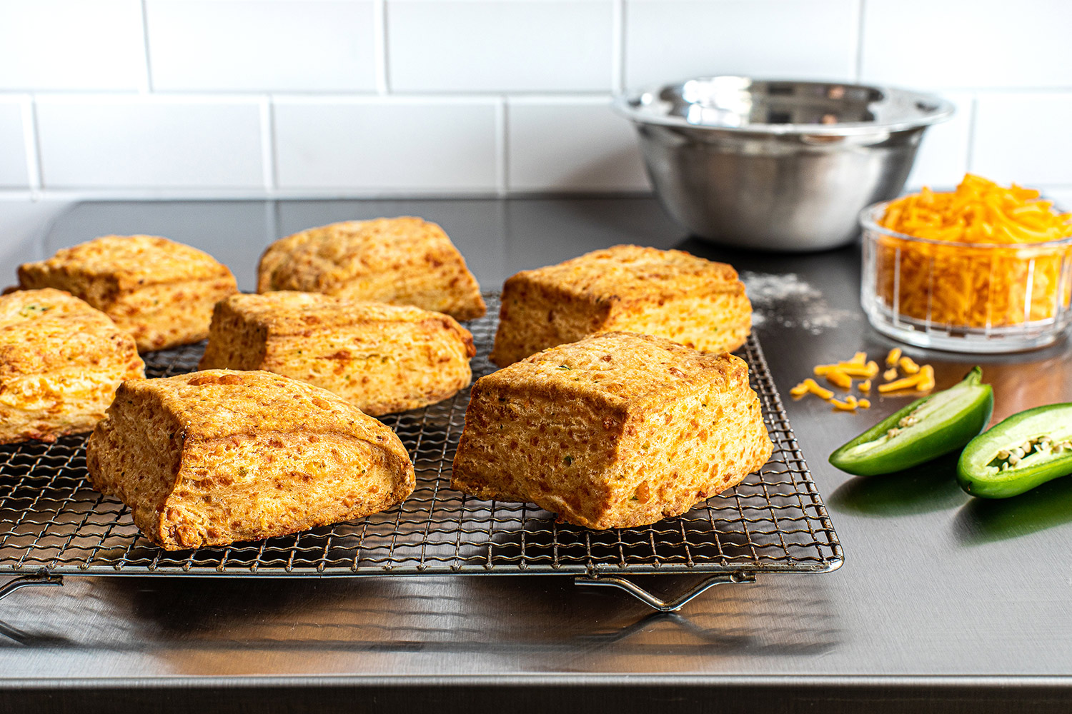 Cheddar and jalapeno scones