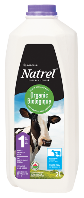 2L NATREL ORGANIC MILK 1% JUG