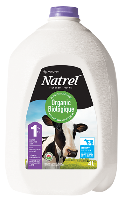 4L NATREL ORGANIC MILK 1% JUG