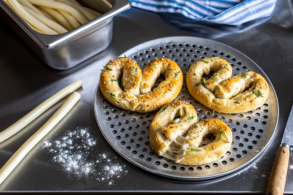 Mozzarella stuffed pretzels 