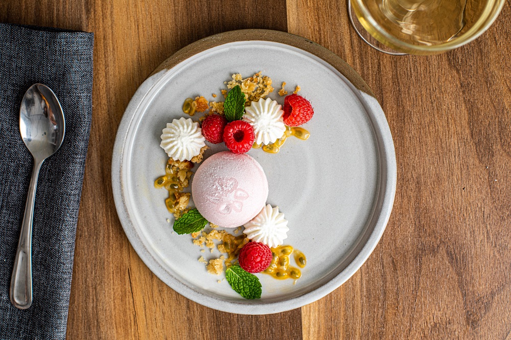 Mochi and fresh fruit plate