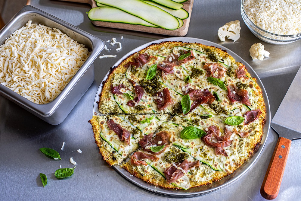 Pizza en croute de chou-fleur