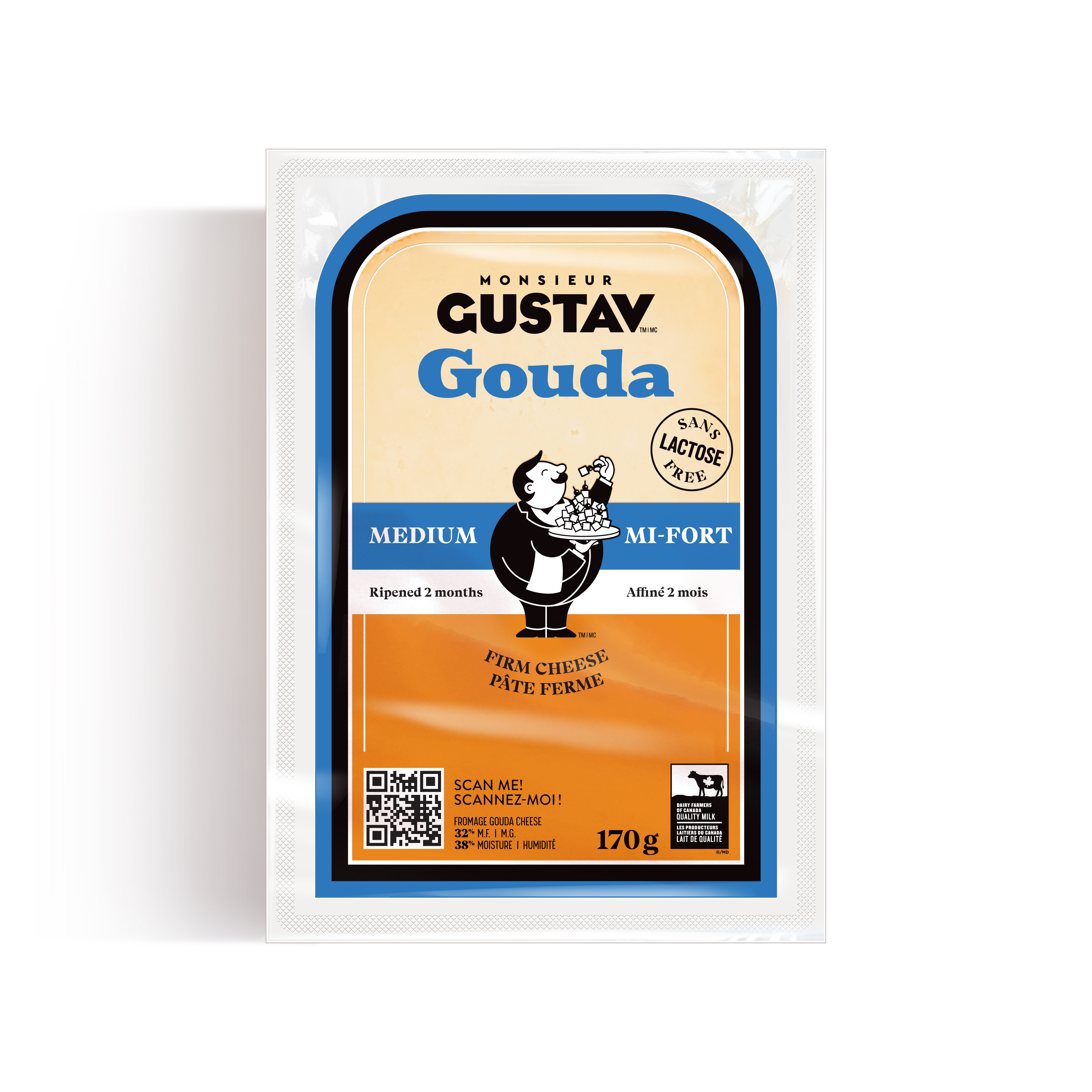 Gouda Mi-fort Monsieur Gustav 12 X 170G