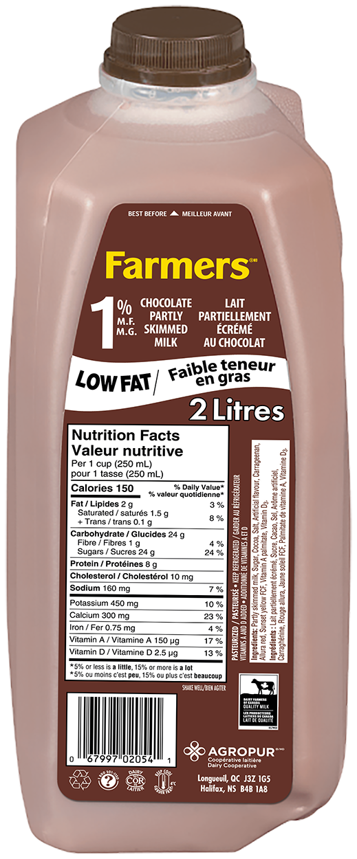 2L FARMERS CHOCOLATE MILK 1% JUG