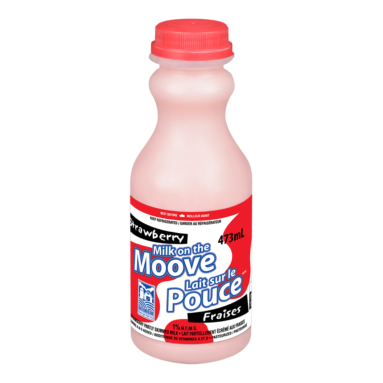 473ML NORTHUMBERLAND STRAWBERRY MILK 1% BOTTLE