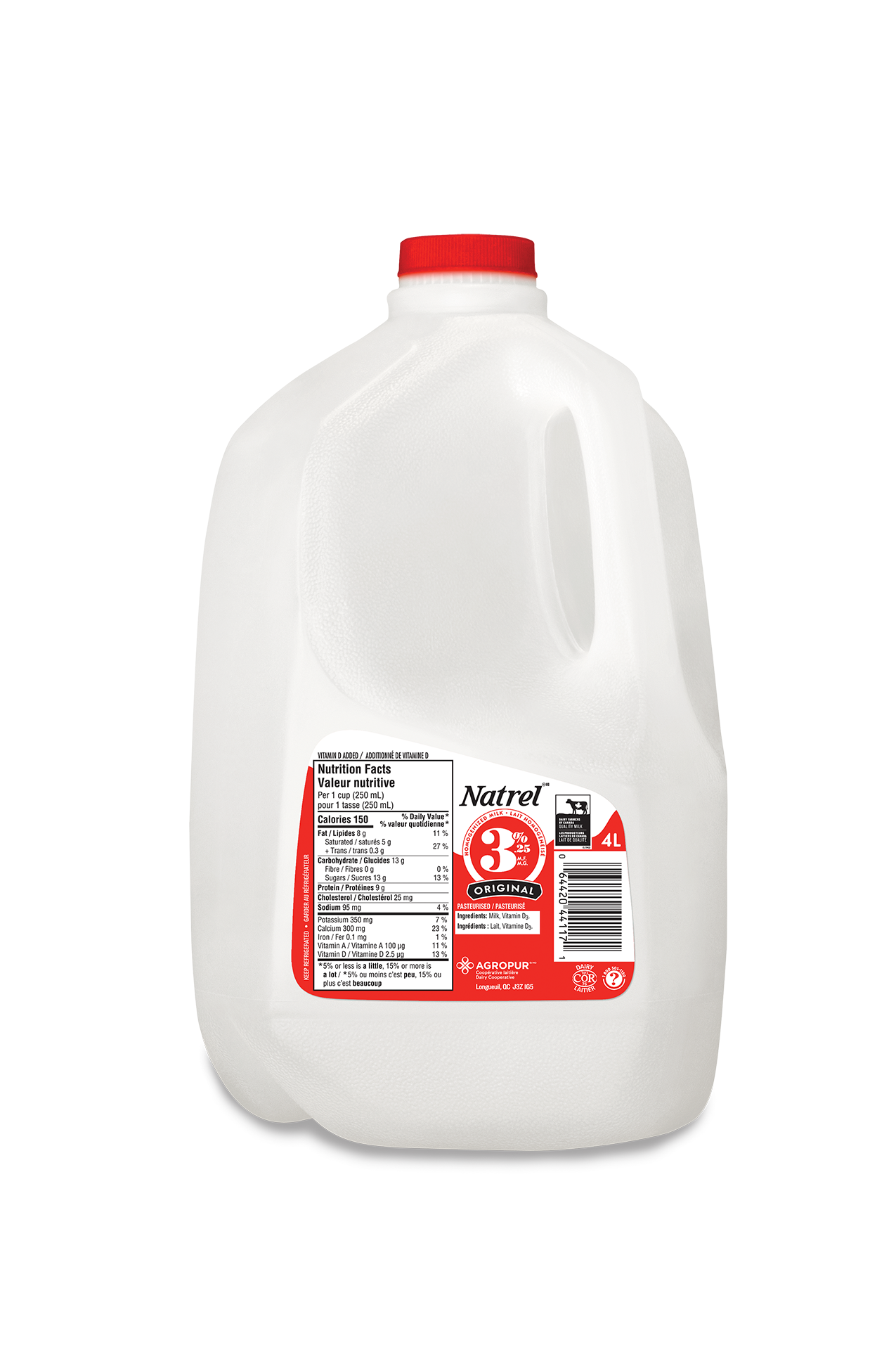 4L NATREL MILK JUG 3.25%