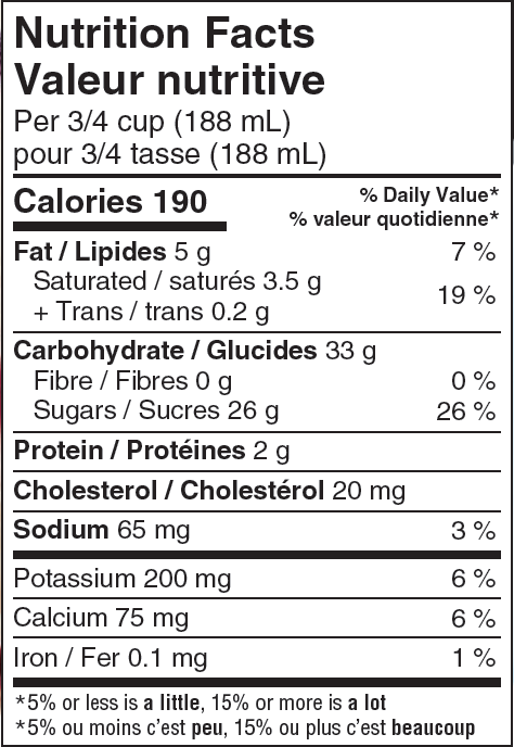 Nutrition Facts Scotsburn Black Raspberry Cheesecake Ice Cream