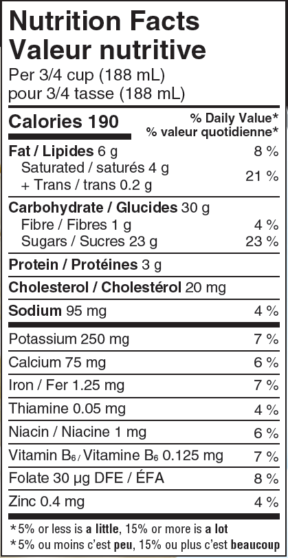  Nutrition Facts of Scotsburn Grapenuts Ice Cream