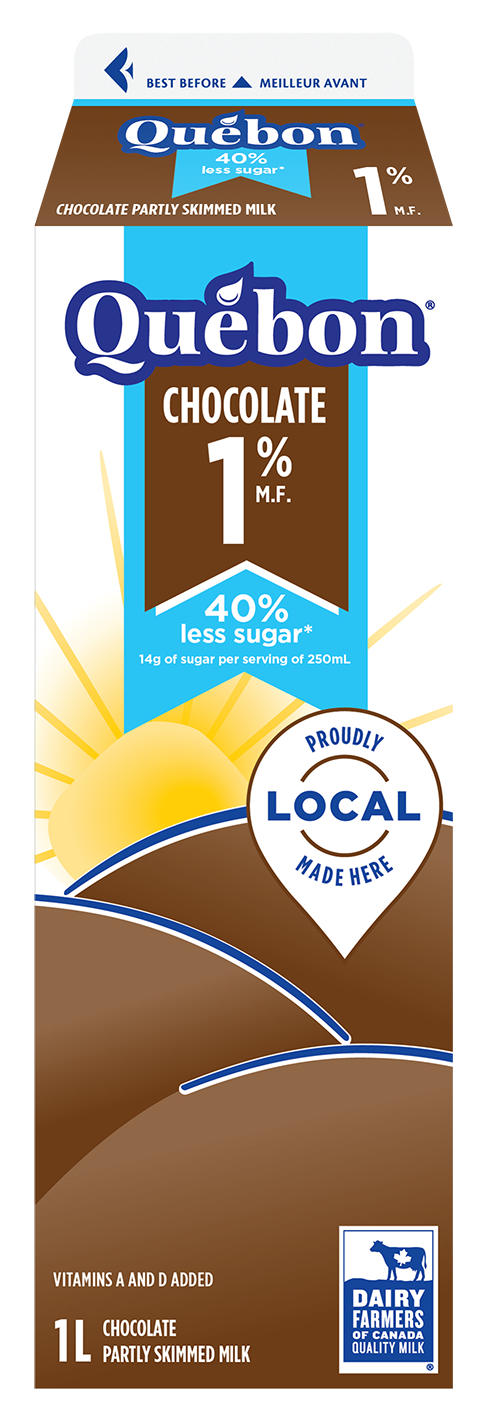  Québon Chocolate Milk Sugar Reduced 1% (1L)