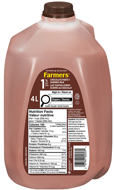4L FARMERS CHOCOLATE MILK 1% JUG