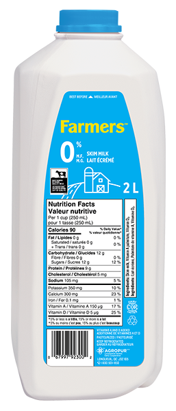 Farmers Milk 0% 2L Jug