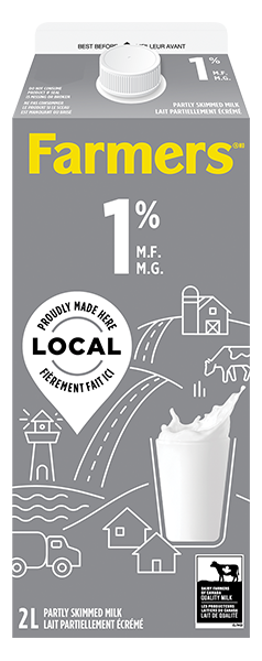 Partly skimmed homogenized milk containing 1% milk fat and at least 8.25% of non fat milk solids.
