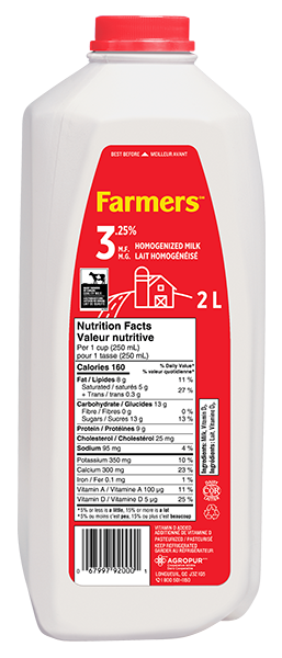 2L FARMERS MILK 3.25% JUG