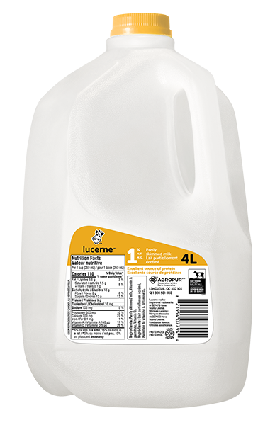 4L LUCERNE LAIT 1% PLASTIQUE