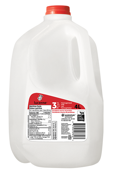 4L LUCERNE MILK 3.25% JUG