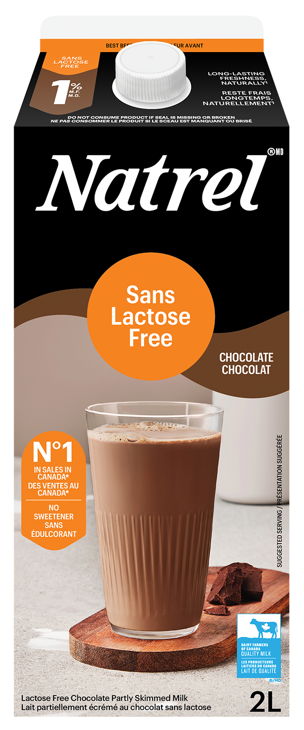 2L NATREL LAIT SANS LACTOSE AU CHOCOLAT 1%