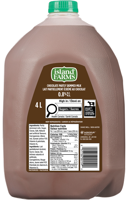 4L ISLAND FARMS CHOCOLATE MILK 0.8% JUG