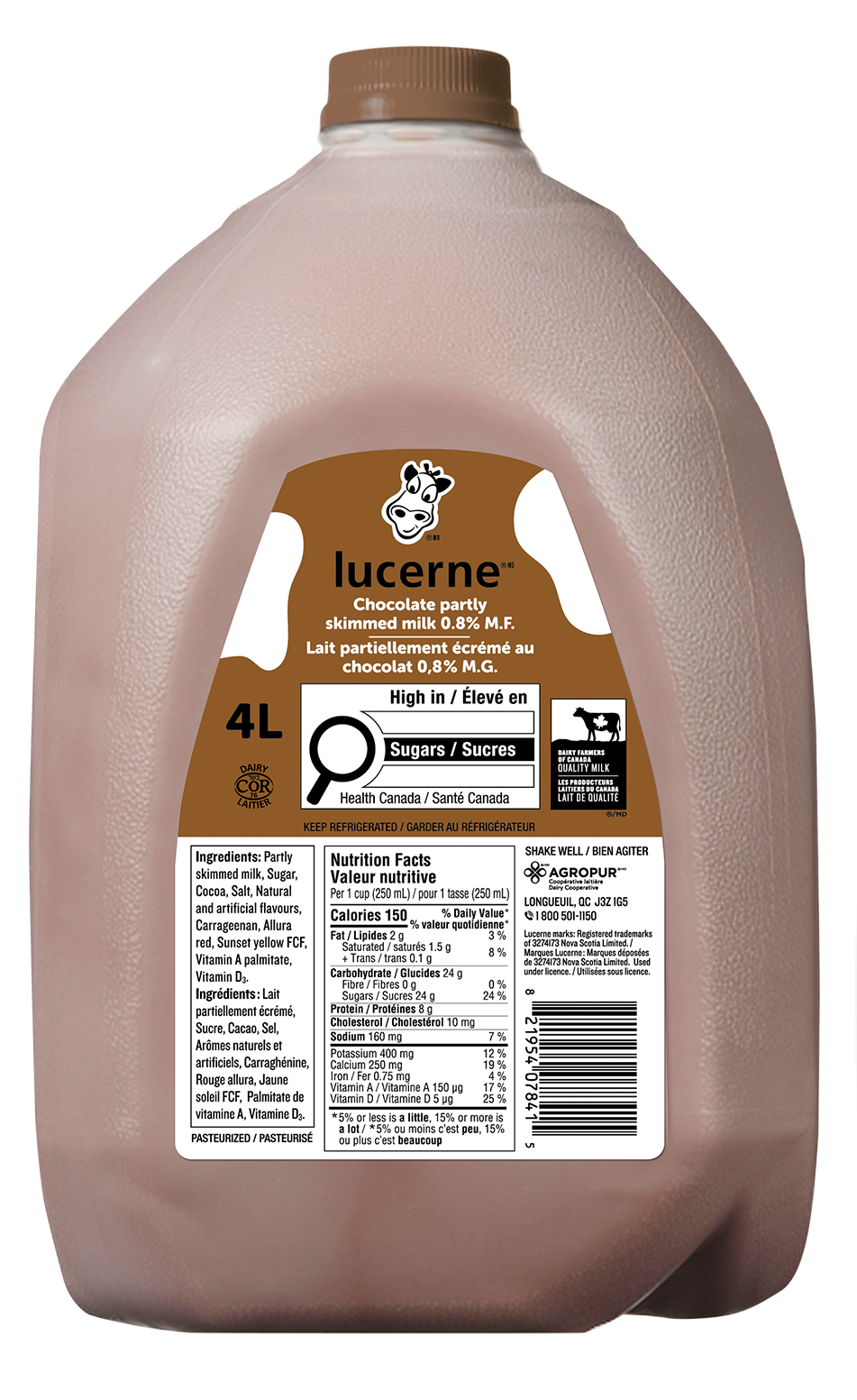 4L LUCERNE CHOCOLATE MILK 0.8% JUG