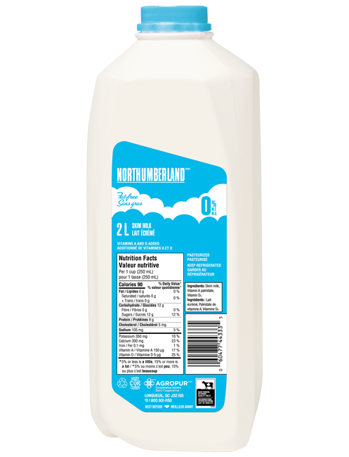 2L NORTHUMBERLAND MILK 0% JUG