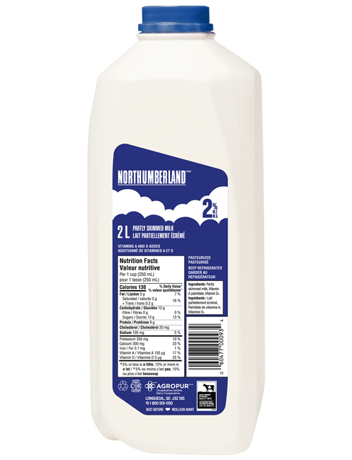 2L NORTHUMBERLAND LAIT 2% PLASTIQUE