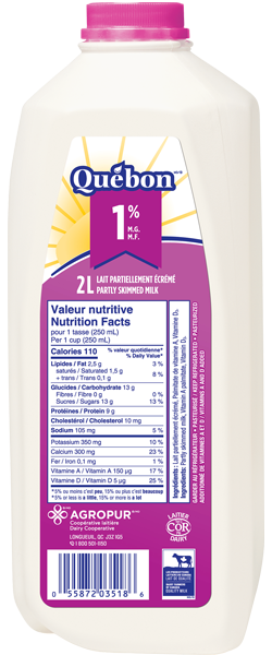 2L QUÉBON MILK 1% JUG