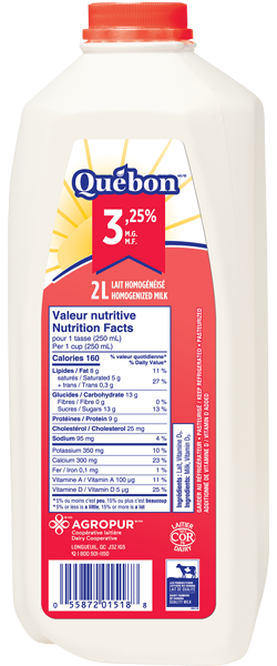 2L QUÉBON MILK 3.25% JUG 