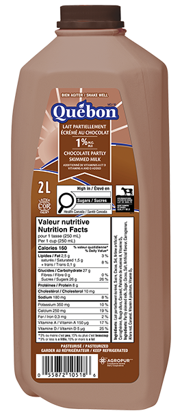 2L QUÉBON LAIT AU CHOCOLAT 1% PLASTIQUE