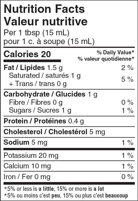  Nutritional Facts for 1L LUCERNE CREAM 10%