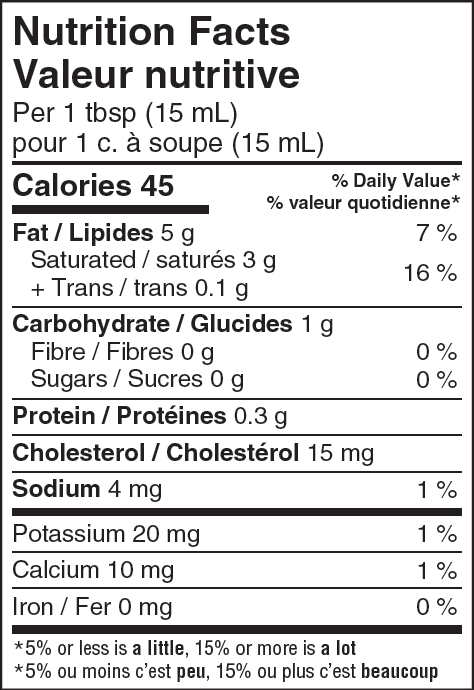  Nutritional Facts for Lucerne Cream 33% (1L)