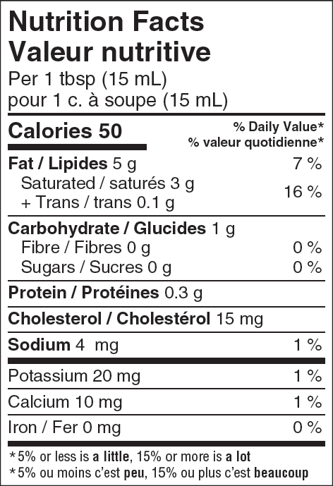  Nutritional Facts for 473ML SEALTEST CRÈME 35%