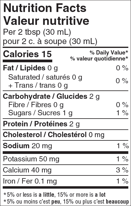 Nutritional Facts for Sealtest Crème Sure 1% (500ml)