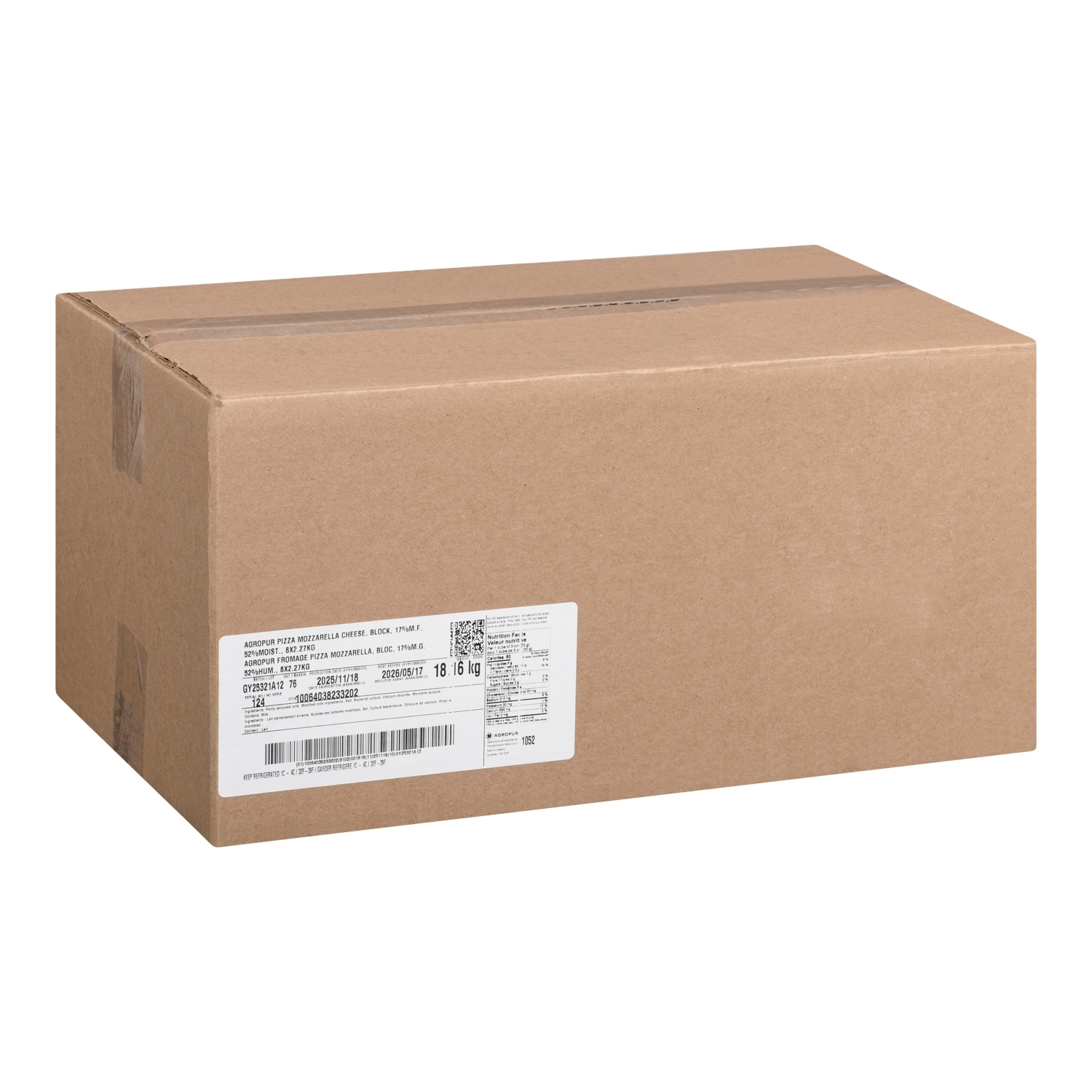 2.27 KG PIZZA MOZZ BLOC 17%