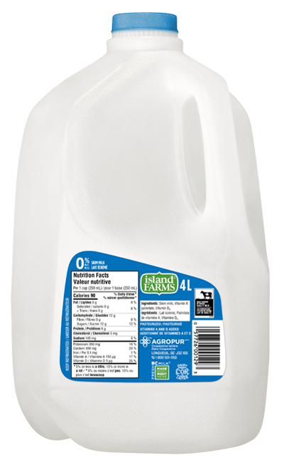 4L ISLAND FARMS MILK 0% JUG