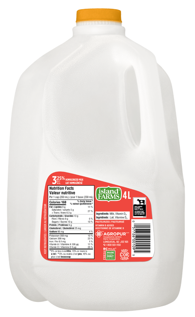 4L ISLAND FARMS MILK 3.25% JUG