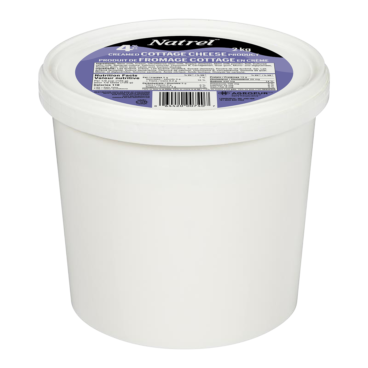 2KG NATREL FROMAGE COTTAGE 4%
