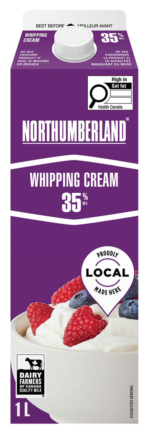 1L CARTON NORTHUMBERLAND 35% WHIPPING CREAM