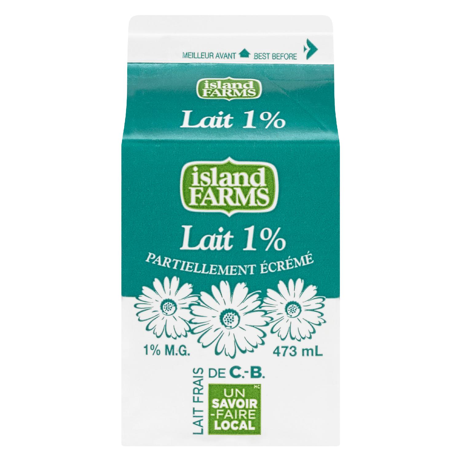 473ML LAIT 1% ISLAND FARM