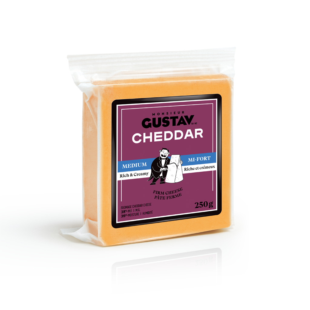 Cheddar Mi-Fort coloré Monsieur Gustav 16 X 250G