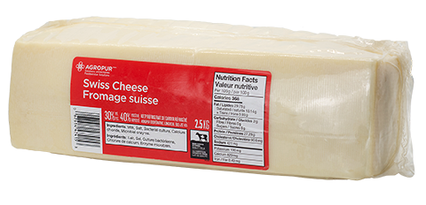 FROMAGE SUISSE, 30%M.G. 40%HUM., VAR. 4X2.5KG