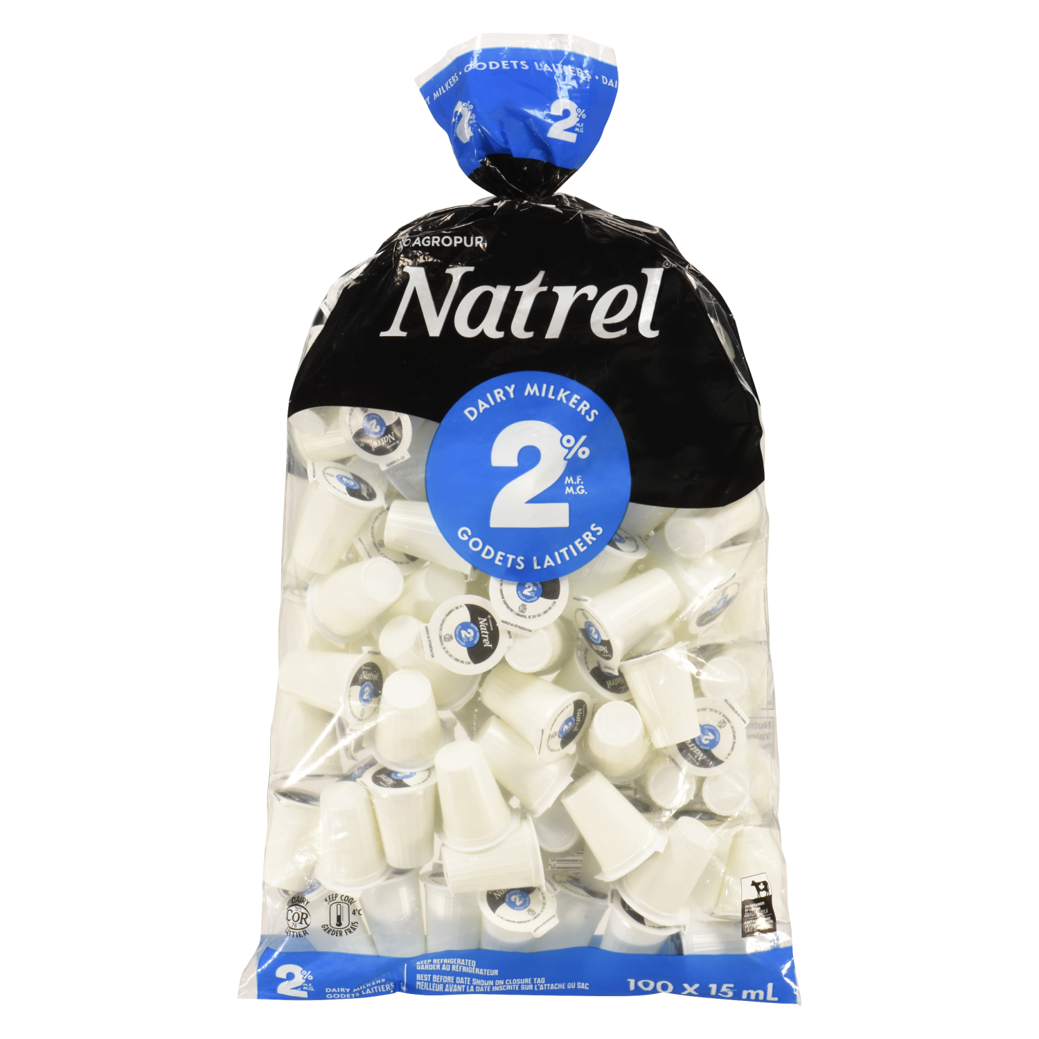 100x15ML NATREL MILK BAG 2%