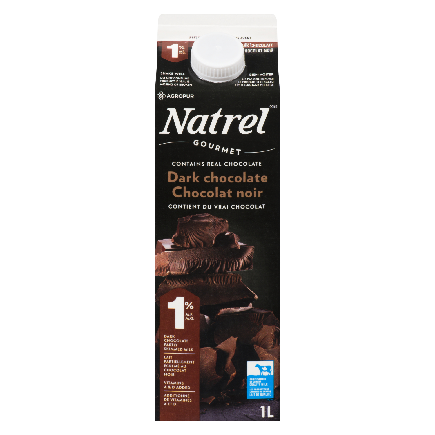 1L NATREL LAIT AU CHOCOLAT NOIR 1%