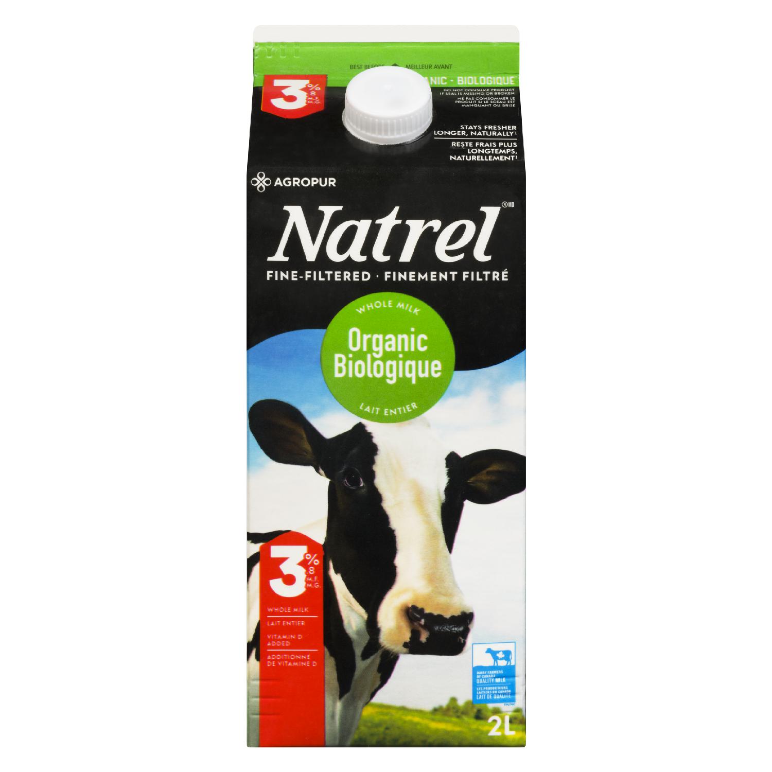 2L NATREL LAIT BIOLOGIQUE 3,8%