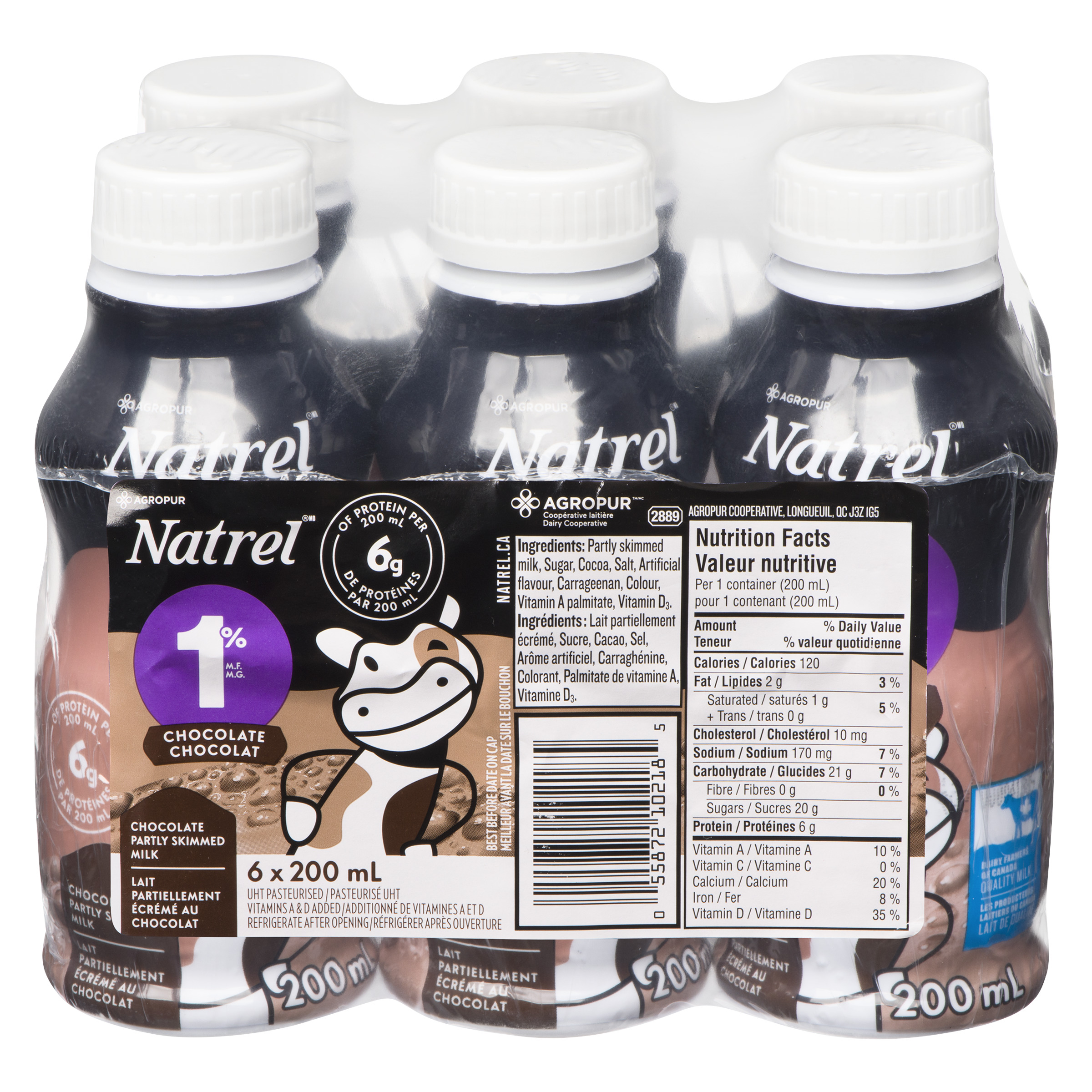 200ML NATREL CHOCOLATE MILK 1%