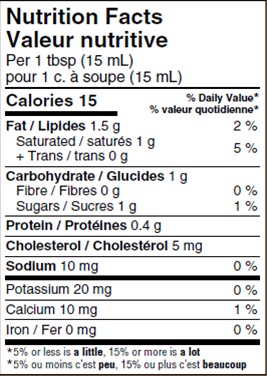  Nutritional Facts for 1LT CRÈME 10% SEALTEST