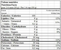  Nutritional Facts for 85GR CHEDDAR GRAIN