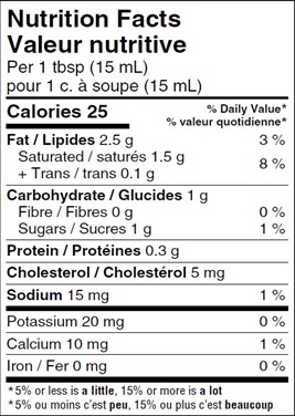  Nutritional Facts for 1L SEALTEST CRÈME 18%