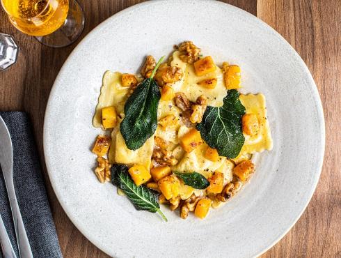 Ravioli with brown butter