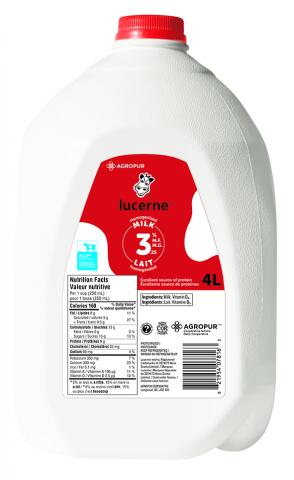 4L LUCERNE MILK 3.25% JUG