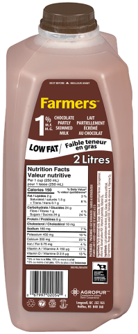 2L FARMERS CHOCOLATE MILK 1% JUG